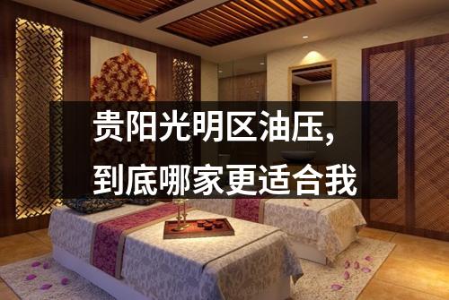 贵阳光明区油压,到底哪家更适合我