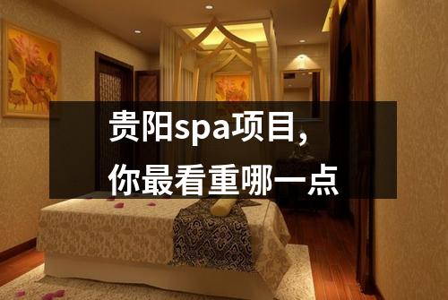 贵阳spa项目,你最看重哪一点