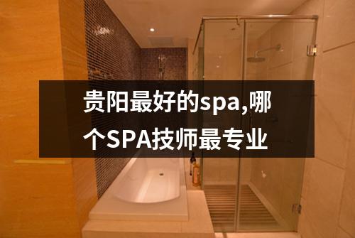 贵阳最好的spa,哪个SPA技师最专业