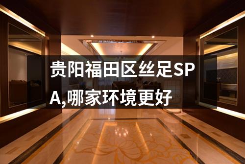 贵阳福田区丝足SPA,哪家环境更好